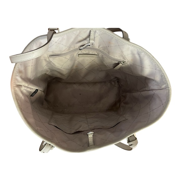 Michael Kors Morgan Large Tote Gray with Center Stripe Dark Gray White Gorgeous - Picture 10 of 13